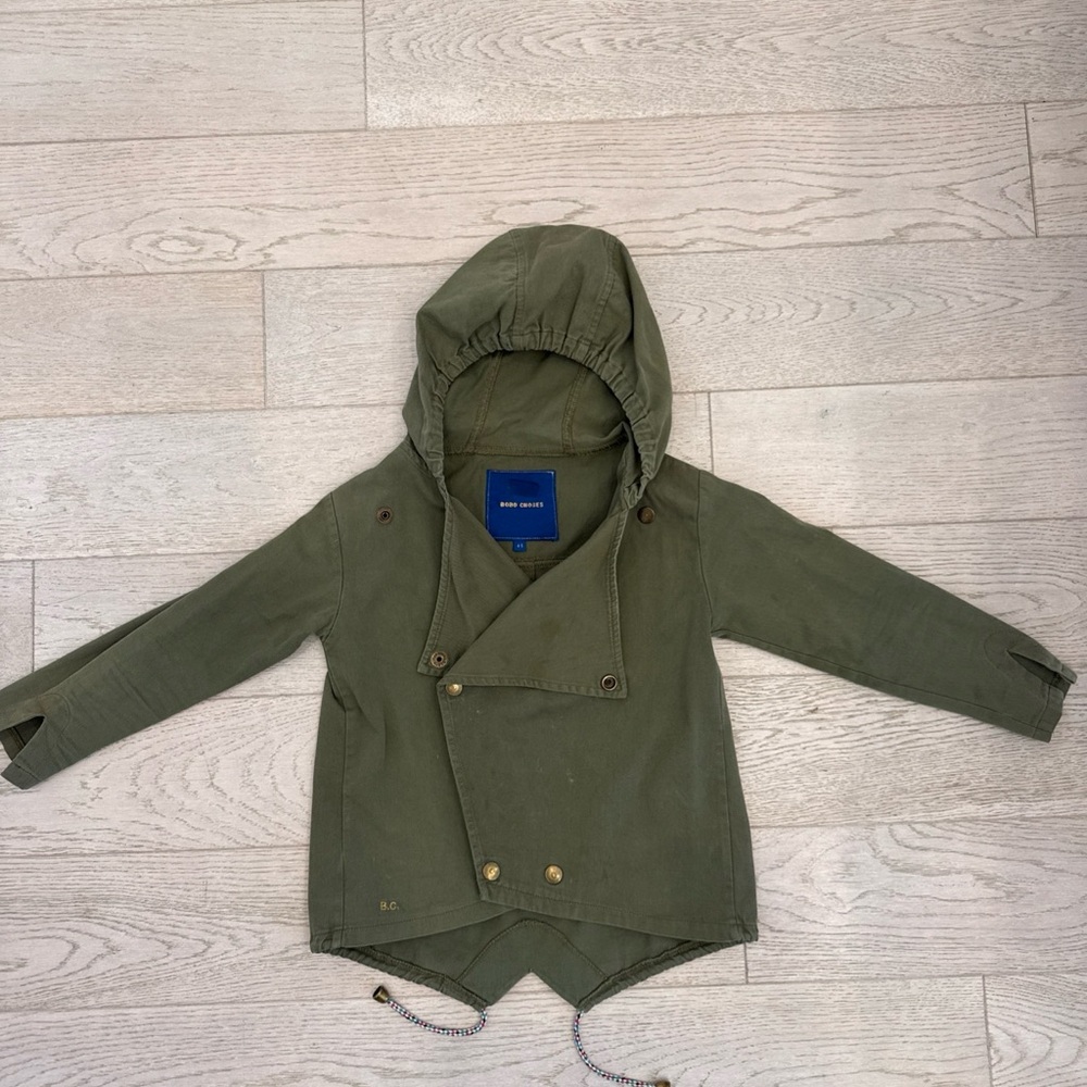 Bobo choses kids Olive Green Hooded Kids Jacket size 4/5. VINTAGE